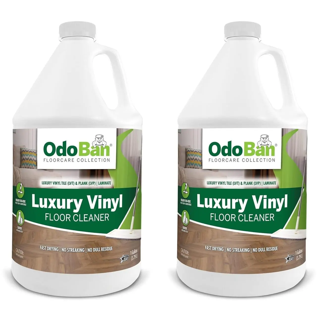 OdoBan Luxury Vinyl Floor Cleaner: Streak-Free, Neutral pH Formula for LVT/LVP Floors, Scentless