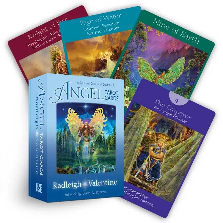 Angel Tarot Card Deck - 78-Card Set with Guidebook, Magic Spirituality Themed Games for Teens, Mermaids & Fairies Novelty Toy Enthusiasts, Tarot Card Decks, Detailed Forecasts