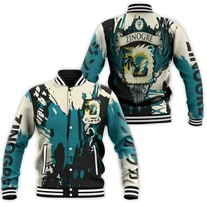 Monster Hunter Zinogre Graphic Varsity Jacket Gaming Style Streetwear, Unique Fan Outerwear Gift