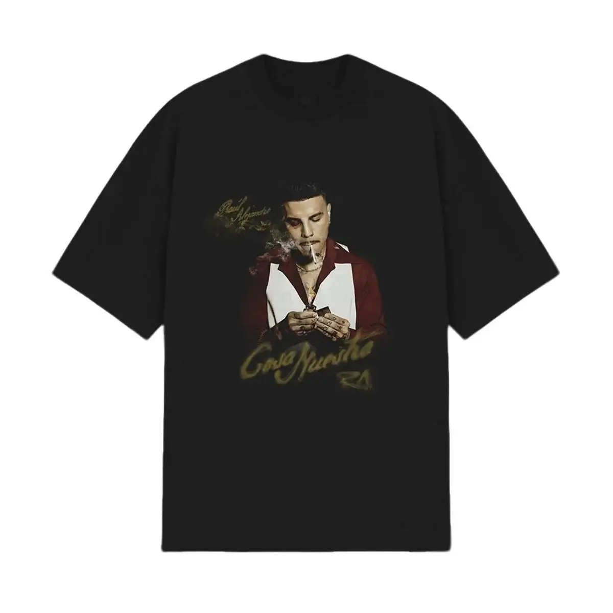 Women's Raw Alejandro Pa' Alante Classic Graphic Cotton Crewneck Unisex T-Shirt - Basic Tops, Valentines Day Twist, Asymmetrical Design, Thanksgiving Apparel for Streetwear Fans, T Shirts For Women, Graphic Tops