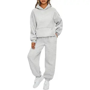 TFNOSIZE Women��s Fall/Winter 2-Piece Set �C Casual Hoodie & Loose Pants, Cozy Athleisure Tracksuit