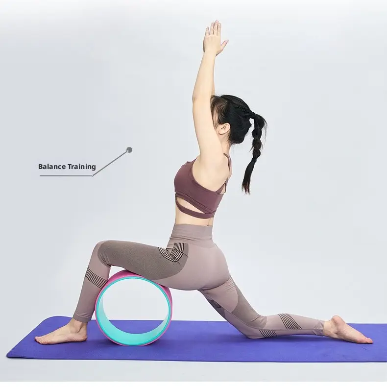 Yoga Wheel Back Bend & Waist Trainer, Yoga Auxiliary Wheel for Back Stretching & Spine Relaxation, Pilates Ring Dharma Wheel Fitness Prop