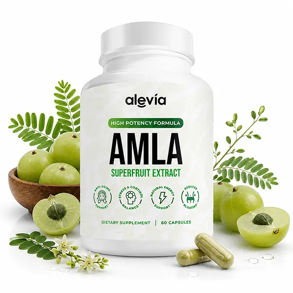 Organic Amla Capsules 1000mg, Organic Indian Gooseberry Fruit Supplement, Organic Amla Powder for Antioxidant, Immune, Energy & Digestive Support, Ayurvedic Wellness Formula, 60 Capsules