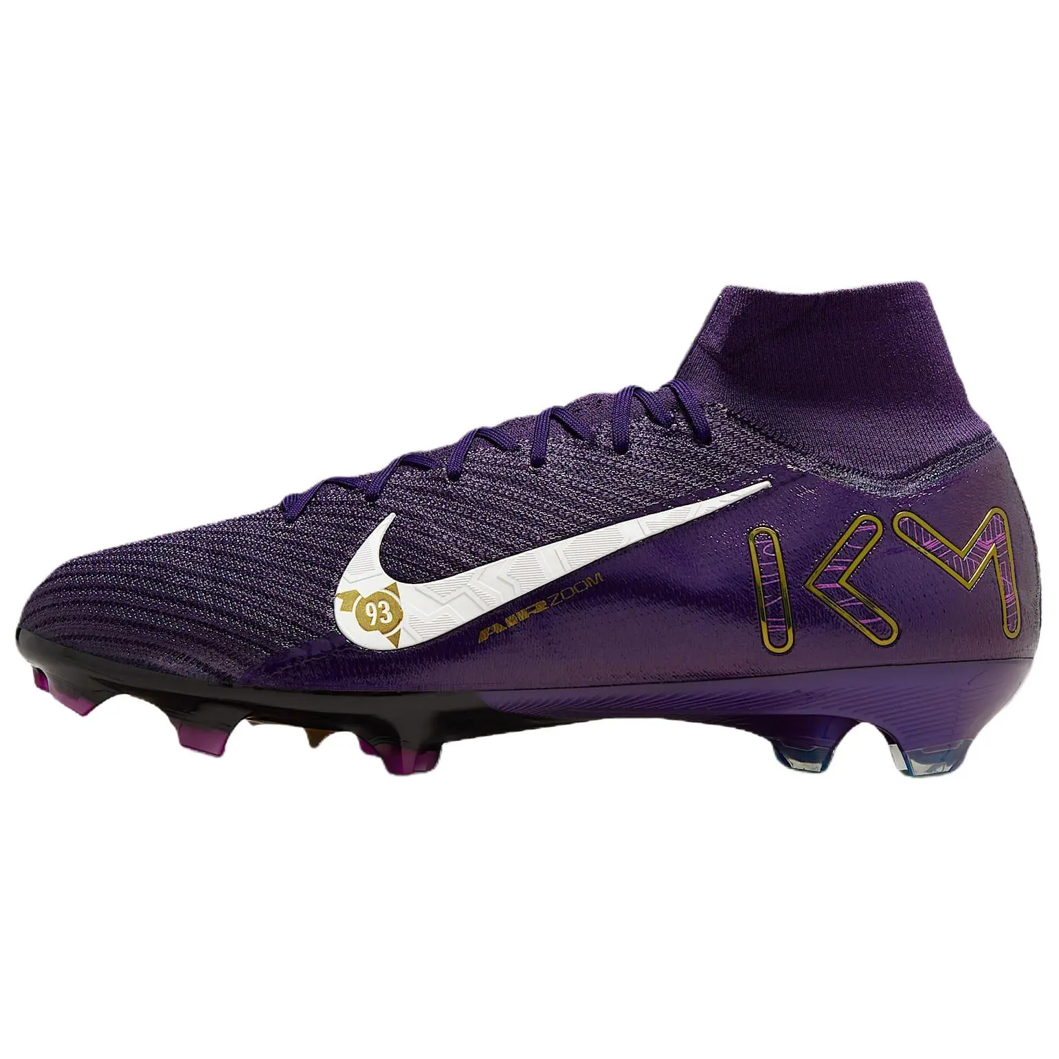 Nike Zoom Mercurial Superfly 10 Elite FG Kylian Mbapp Grand Purple Versatile Durable Non-slip Soccer Cleats Men's FQ8692-500