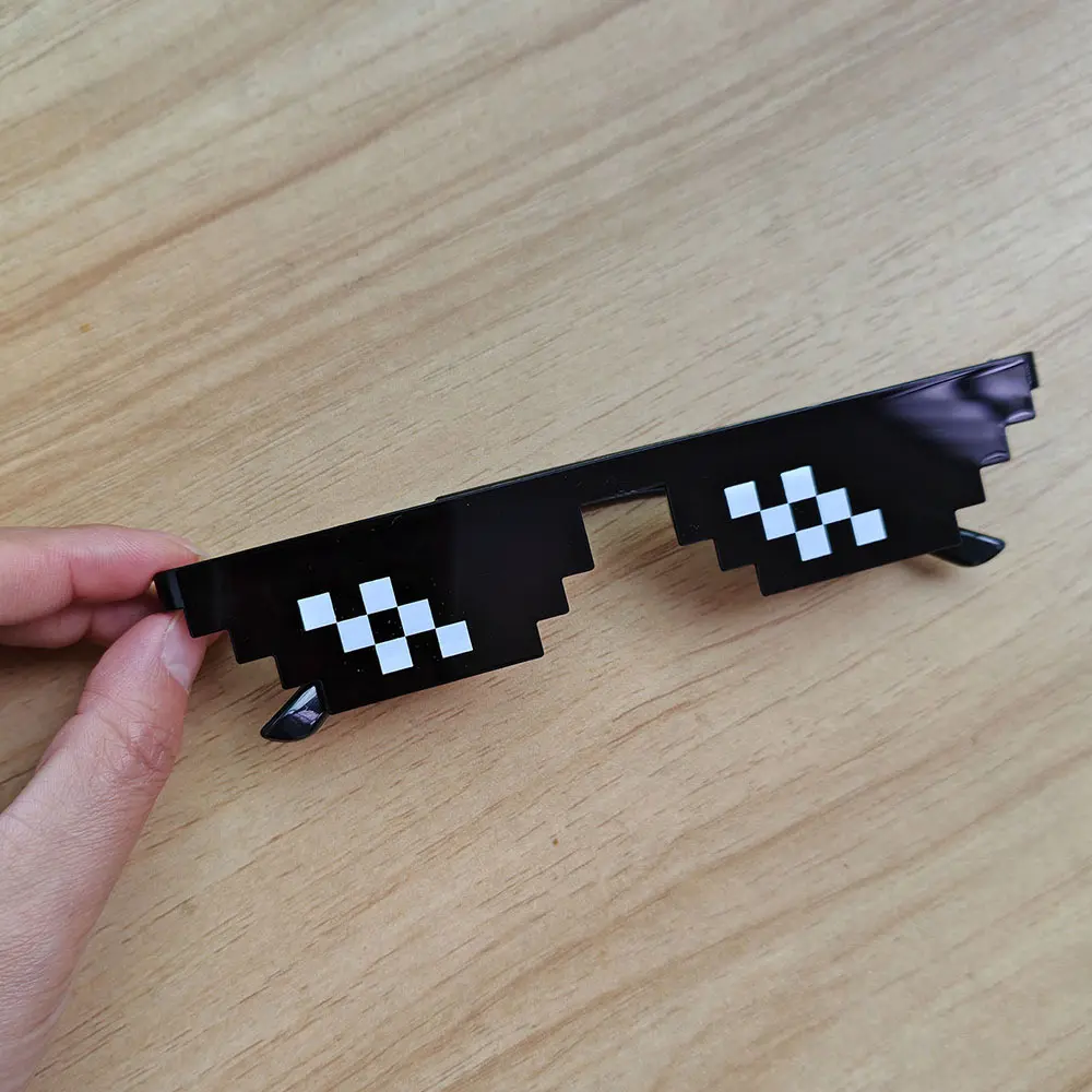 Party Costume Sunglasses Set with 2 Mosaic Pixel Glasses, Fun Photo Props for Men Women Kids, Unisex Party Entertainment Accessories, Party Supplies