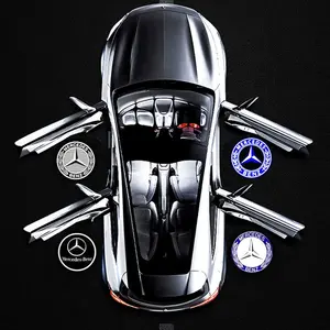 Mercedes-Benz Iron Shell LED Welcome Lights, Multiple Star Logo Options, Fits C-Class E-Class Glc/gle/a-Class 2010-, Car Door Ground Lamp Upgrade Parts