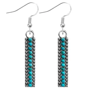 Rhinestone Cowgirl Western Earrings | Turquoise & Silver Western Earring Set