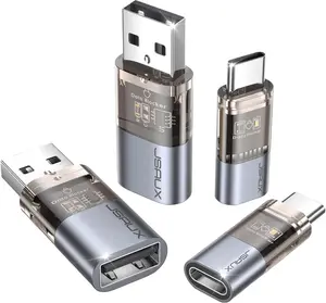 USB Data Blocker & USB C Data Blocker (4-Pack), Transparent Type a & Type C Data Blocker Only for Charge, Protect against Juice Jacking, Prevent Hacking for Safe Charging JSAUX