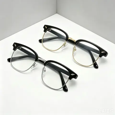 2026 Upgrade Men's Bluelight Glasses - Half-Frame Retro Semi-Rimless Anti-Eyestrain Fashion Accessory Eyewear, Trendy Rectangle Frame for Computer Gaming, Daily Wear