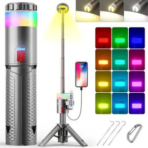 Hokolite Camping Lantern, Outdoor lights,RGB lamp, Lightlamp,Rechargeable Telescopic Lantern with 15 Color Modes, 10000mAh Portable Waterproof Lantern