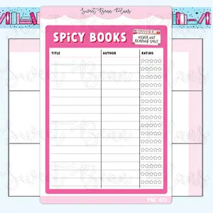 Spicy Book Tracker Large Vinyl Planner Sticker | Fnc 472