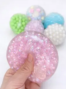 ASMR Bead Squishy Ball – Crunchy Sticky Sensory Stress Relief Toy