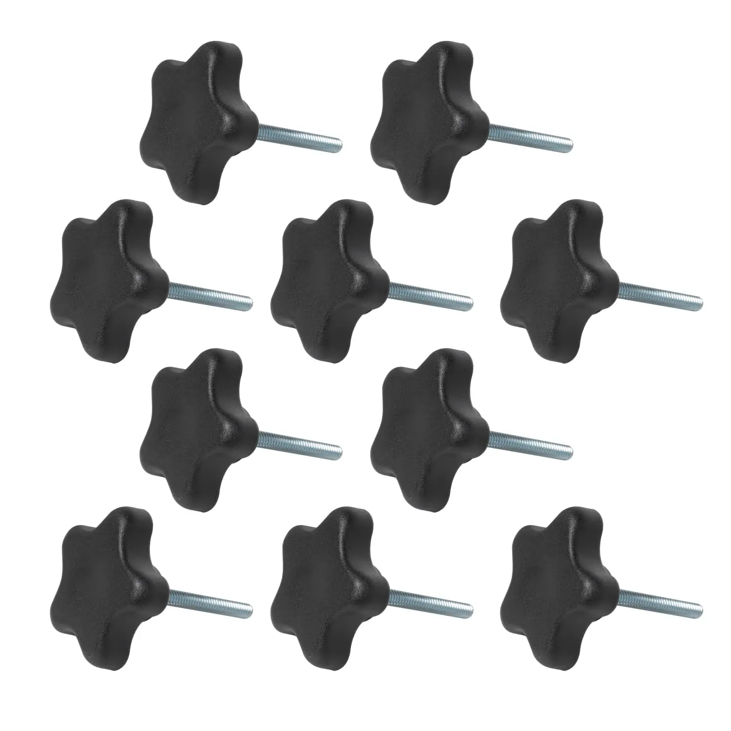 10 Pack 1/4"-20 5 Star Knobs With 2" Threaded Stud  Thumb Screw Bolts For Lawn Mower Umbrella Base Woodworking Tools & Jigs Clamps (qnb3010-p2)
