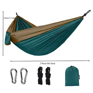 Double Portable Outdoor Camping Hammock High Strength Parachute Cloth Hammock