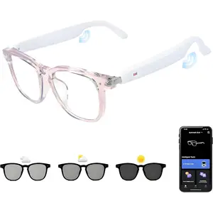 AI Smart Glasses, Anti Blue Light Bluetooth Translation Glasses with 164 Hands-Free Calls & Audio Multifunctional Smart Sunglasses for Men Women Travel Trade Business, Wearable, Sunglasses For Women