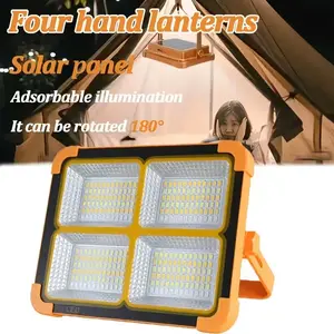 Portable LED solar work light with stepless brightness for job sites, suitable for car repairs and as a work light.