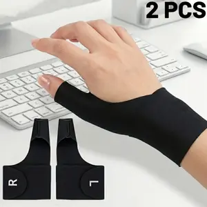 Adjustable Breathable Wrist Brace with Thumb Stabilizer, Ergonomic Support for Typing & Computer Work, Anti-Slip Design, 2pcs