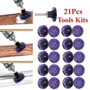 [Hand Tools Kits] 21 Pcs 2" Quick Change Easy Strip Discs,Paint Stripping Wheel for Drill,Die Grinder Attachments for Strips Paint