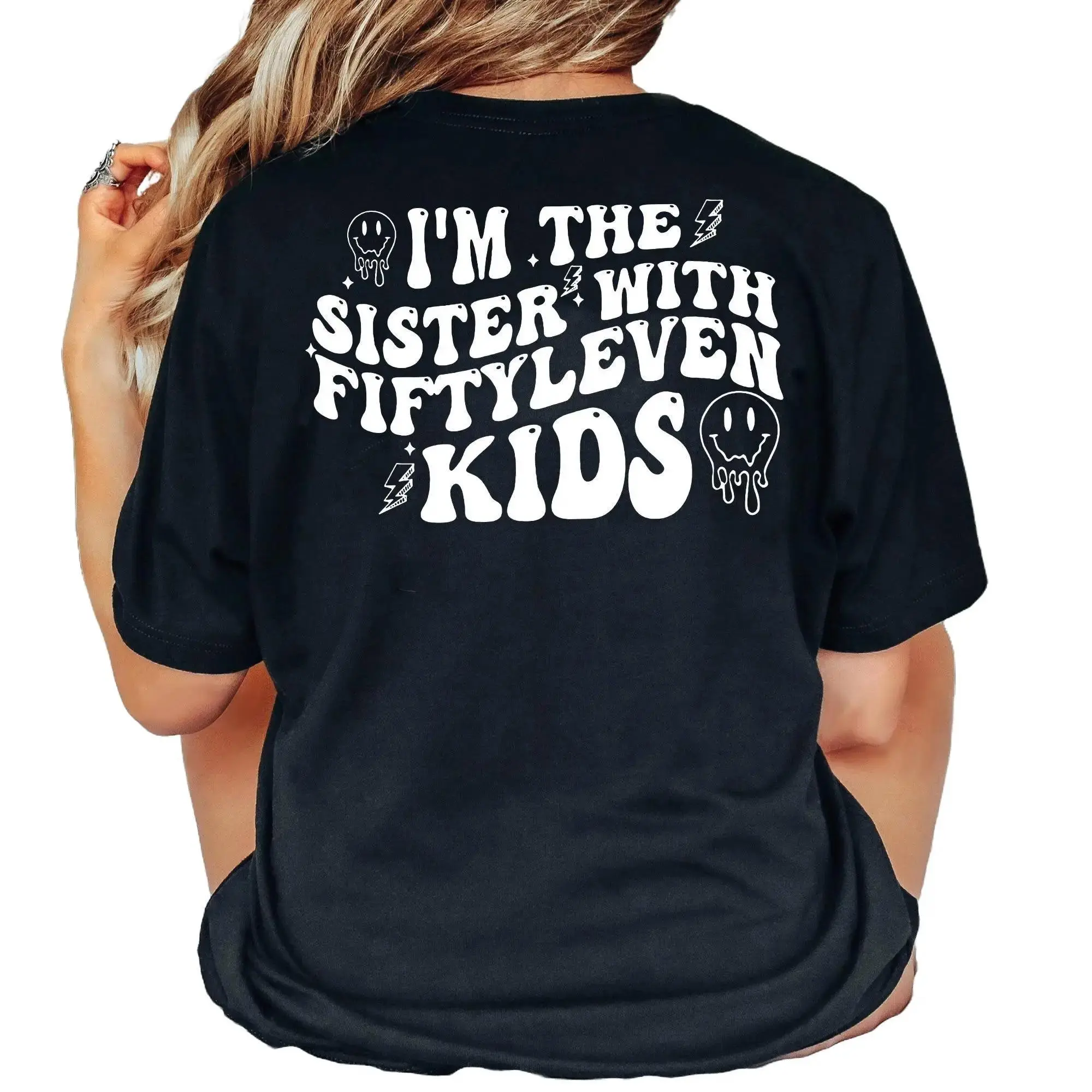 I'm the Sister with Fiftyleven Kids Shirt, Chaos Coordinator Shirt, Unisex Graphic Tee, Mom of Many Shirt, Sarcastic Family Tee