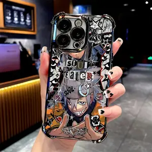 This SOUL EATER Phone Case Is Compatible with for iphone Models 17, 16, 15, 14, 13, 12, 11 Pro,Featuring a Transparent Soft Back Cover for Drop Protection., Anime Phone Case, Cartoon Character Design, Durable Case, Mobile Case