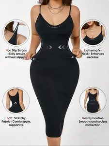 Postpartum Bodycon Shapewear Dress for Women – Slimming Compression Midi Dress with Built in Tummy Control, Adjustable Straps & Breathable Fabric for Recovery and Daily Wear, Casual Wear