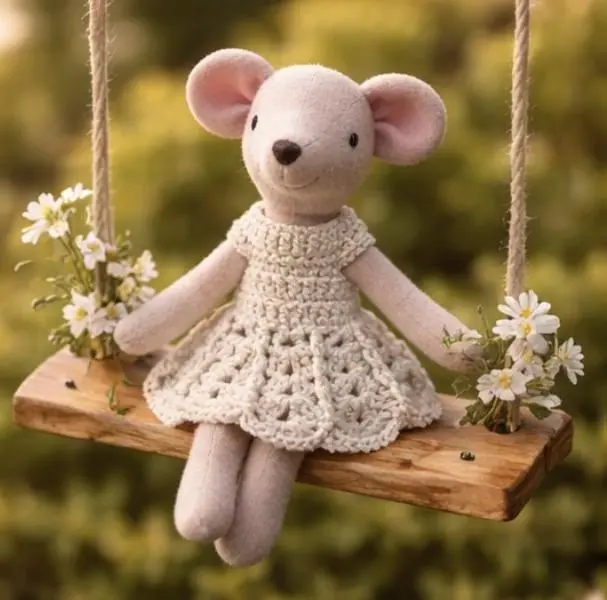 OOG Fabric Mouse Dolls | Knitted Dresses | Heirloom Gifts for Children |
