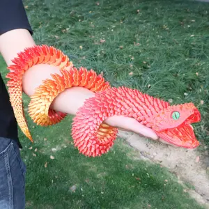 3D Printed Snake Model, 1 Count Creative Snake Model Ornament, Simulation Snake Model for Indoor & Outdoor Decor, Decorative Figurines, Garden Sculptures Statues