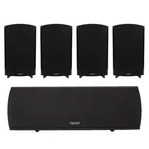 Definitive Technology (2 Pairs) ProMonitor 1000-2-Way Satellite or Bookshelf Speaker for Home Theater System Procenter 1000 Compact Center Speaker (Black) Bundle Audio