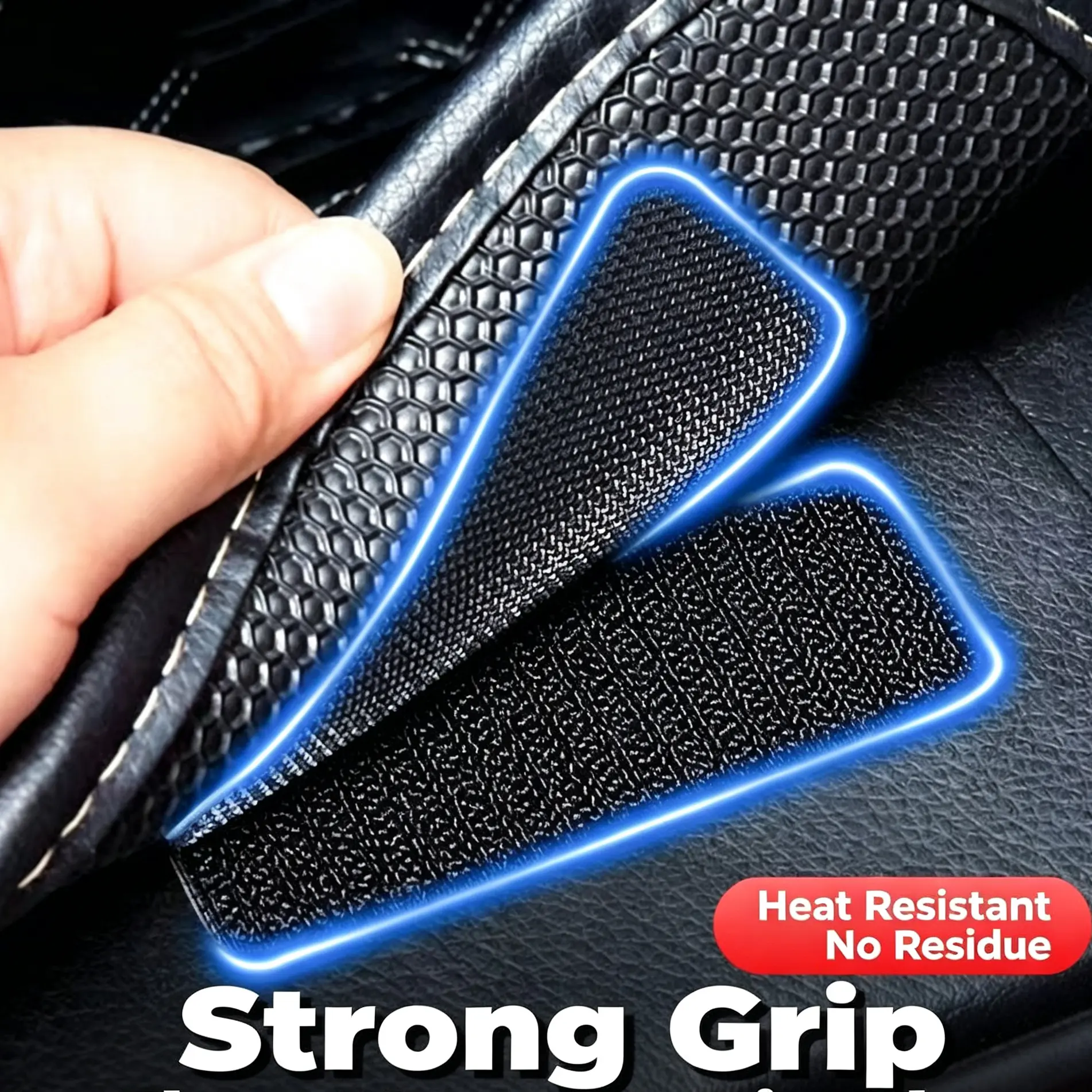 7x1.6cm Double-Sided Self-Adhesive Invisible Magic Tape, Heat-Resistant Grip Sticker for Securing Car Floor Mats, Leather/Plastic/Fabric Vehicle Interior Carpet Holder, Secures Car Mats