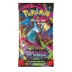 Pokémon TCG: Mega Evolution Phantasmal Flames Booster Pack - 10 Additional Game Cards Featuring Mega Charizard X & Mega Gengar ex