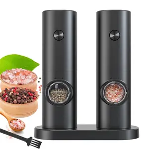 Electric Pepper Grinder, 2 Counts/set Household Sea Salt Grinding Bottle, Adjustable Seasoning Spice Grinding Bottle, Kitchenware Kitchen Gadgets for Cooking Home Camping Barbecue