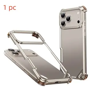 New Minimalist iPhone Case Protection for 17 Pro Max/pro/air Series, Ultra-Thin Metal Back Frame, Lightweight Heat Dissipation Design, Accessories
