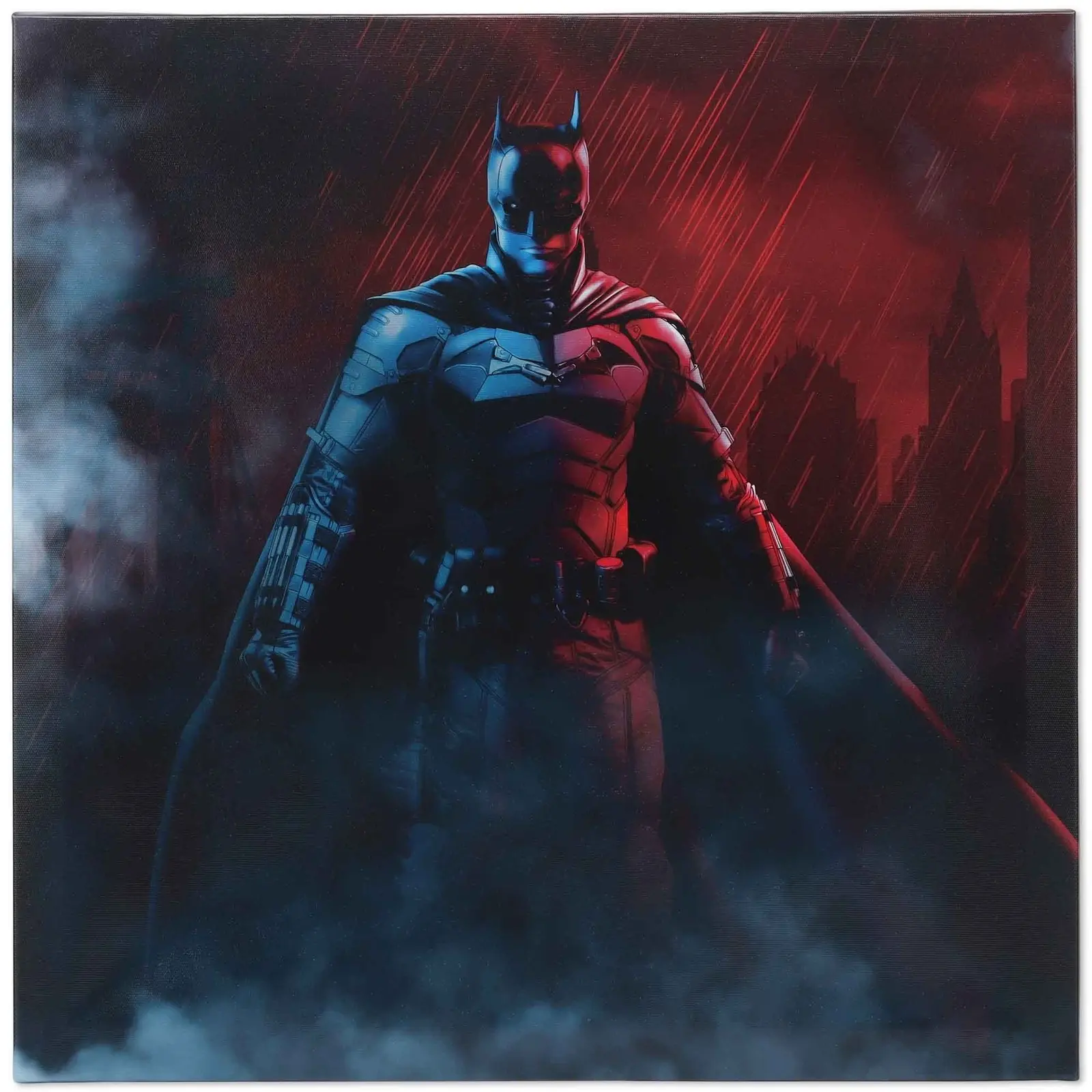 Batman Rain Scene Canvas Art - Stunning Gallery Wrapped Wall Decor from The Batman Movie, Perfect for Fans and Collectors, Elevate Your Space with this Iconic Artwork!