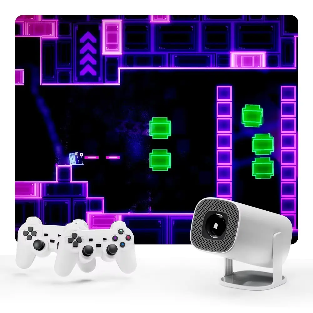 P30 Max Mini Projector For Bedroom, Compatible 14 Emulators Game Projector with Controllers,Auto Keystone Portable Projectors with Wifi and Bluetooth,Android 11 Proyector,1280*720P
