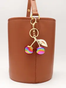 1pc Cherry Keychain Wallet Charm, Handbag Accessory, Women's Valentine's Day Gift, Cute Cherry Bag Pendant, Fashionable Jewelry, Stylish Playful Charm, Wristlet Charms, Charms For Bags
