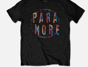 Paramore T-Shirt Spiral Colours Band Official Black New Cotton Man Menswear Top