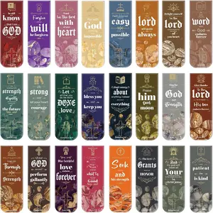 48 count  Verses  Bookmarks, 24 Styles Christian  Book Markers Motivational Encouraging  Page Clip Stocking Stuffers Christmas Gifts for Women Men School Office Supplies