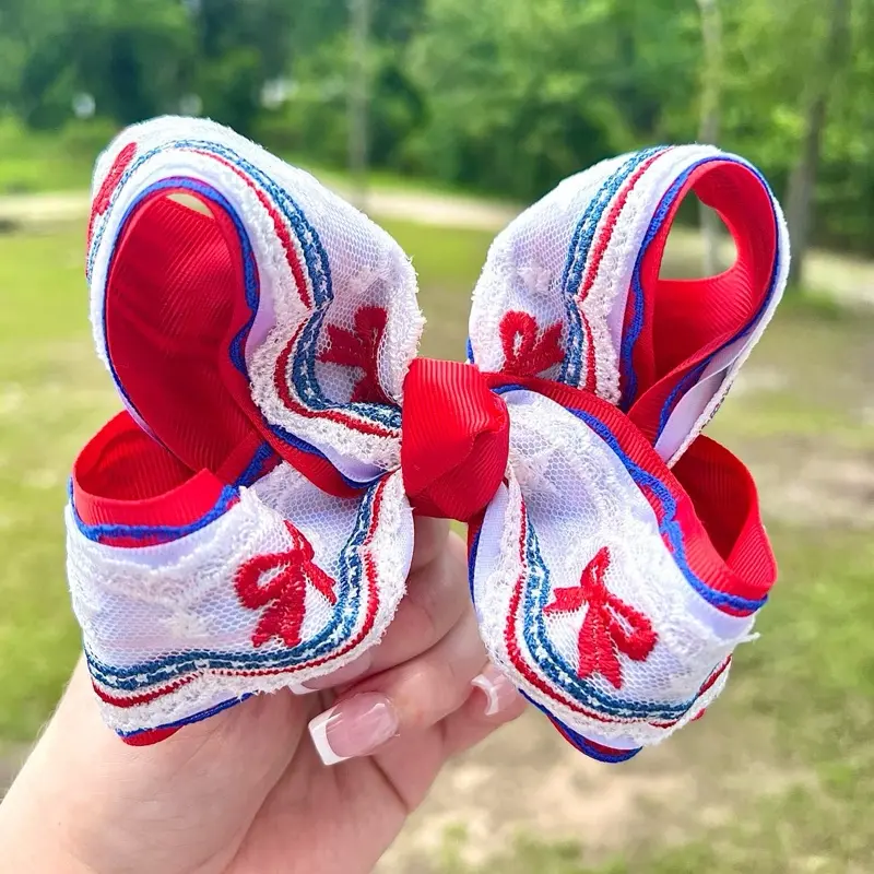 4” RWB Ribbon Boutique Bow