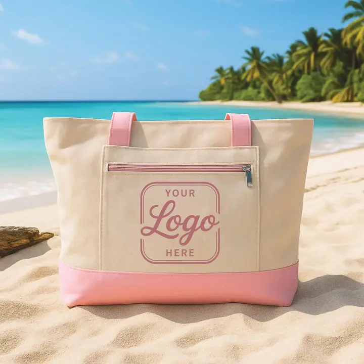 Custom Logo Tote Bag with Zipper, Personalized Business Branding Bag, Company Promotional Gift, Corporate Giveaway, Work Travel Tote Bag