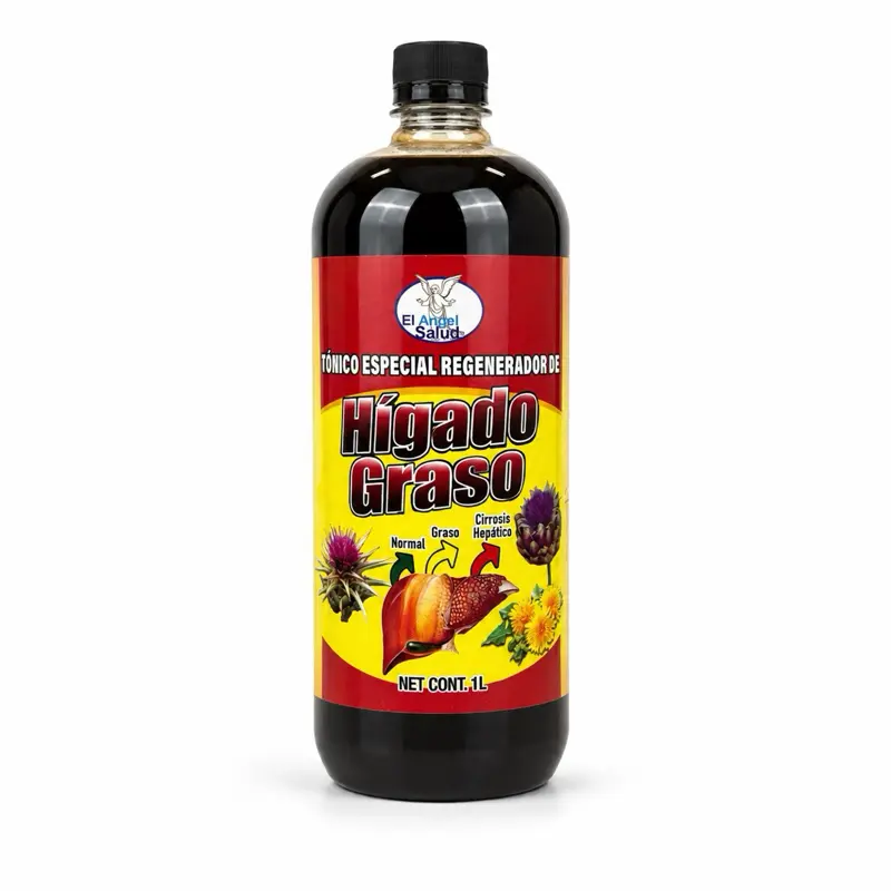 Hígado Graso / Fatty Liver Support Herbal Beverage, 1L Natural Caffeine-Free Non-Caffeinated Dietary Liquid Supplement Herbal Supplements Organic Supplement