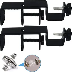 Outside Mounted Blinds Curtain Rod Bracket Attachment, 1.3-2 inches Wide Track, Tool-free & Drill-free, with Installation Guide and Curtain Magnet Buckle Black 2Pack US Patent Application