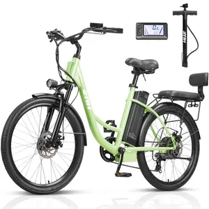 ZNH Electric Bike for Adults,26''750w Powerful Motor Electric Commuting Bike w 48V 13Ah Removable Battery,Ebike for Beach Snow Women for all terrain,City E-Bicycle,UL2849,Green