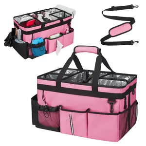 17 Inch Tool Bag for Men, Multi-Pocket Oxford Tool Tote with Padded Handle and Adjustable Shoulder Strap, Durable Tool Organizer for Electrician, Mechanic, Carpenter, Handyman, Home or Jobsite