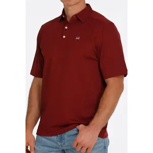 Cinch Burgundy Arena Flex Polo Short Sleeve