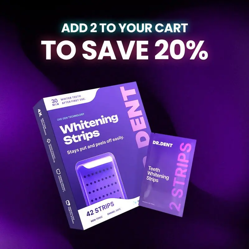 Purple Teeth Whitening Strips – 14 Whitening Treatments, Nano-Hydroxyapatite Formula, Helps Protect Enamel, Gentle for Sensitive Teeth, Peroxide-Free