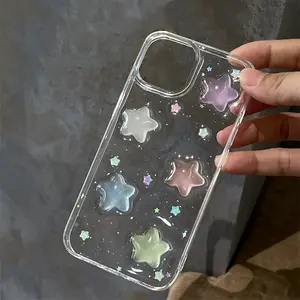 Cute Cartoon Shell Plastic Cellphone Case - Glitter 3D Epoxy, Shockproof Soft Compact Cover, Compatible with iPhone 16/15/14/13/12/11 (Pro Max, Mini, Plus), Screen Protector-Friendly Tech Accessories