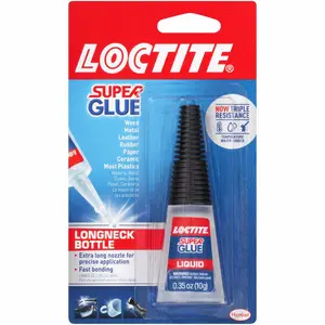 Loctite Super Glue, 10 Gram Longneck Bottle, 2 Pack - Clear Superglue for Plastic, Wood, Metal, Crafts, & Repair, Instant Glue Adhesive, Quick Dry
