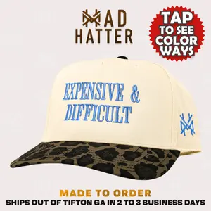 Expensive & Difficult MadHatter’s Embroidered SnapBack Adjustable (Up To A Size 8 Head) Premium Trucker Hat Expensive & Difficult MadHatter’s Embroidered SnapBack Adjustable (Up To A Size 8 Head) Premium Trucker Hat