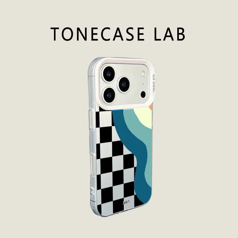 Vintage Wavy Checkerboard TPU Smartphone Cover - Durable, Shockproof Protective Accessory for iPhone 17 Pro,16 Pro Max,15 Plus,14 Pro,13,12,11,XS Max,XS,XR & Samsung Galaxy S25 Ultra,S24 Plus,S23, Cellphone