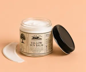 Tallow Sun Balm, Unscented, 100% Grass-Fed Tallow, Non-Nano Zinc Oxide, Nourishing Sun Moisturizer, 2 oz